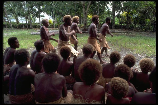 381003 Aliki Village's Men's Dance, Solomon Islands A4 Photo Print