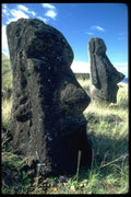 381028 Rano Raraku, Two Moai Statues, Head Shots, Easter Island A4 Photo Print