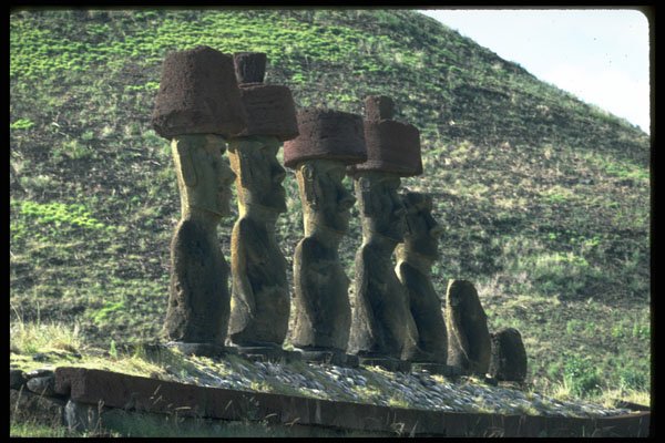 381031 Anakena Beach Moai , Easter Island A4 Photo Print