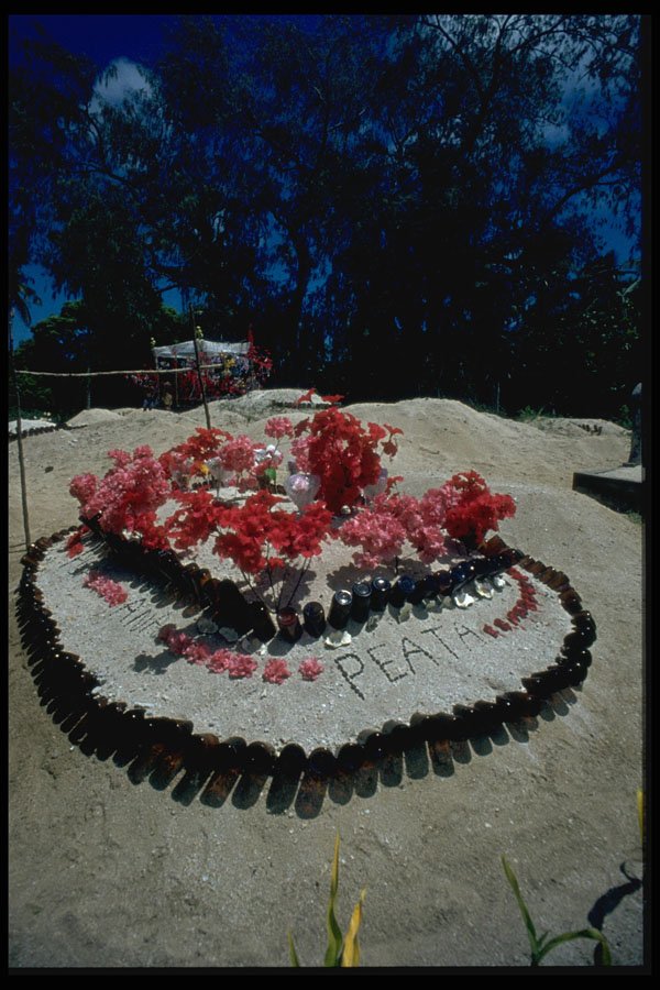 381045 Beer Bottle Grave, Tonga A4 Photo Print