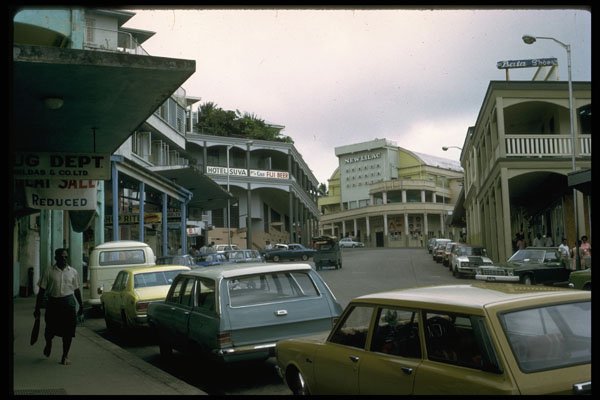 381048 Colonial style Shopping Area, Nandi, Fiji A4 Photo Print