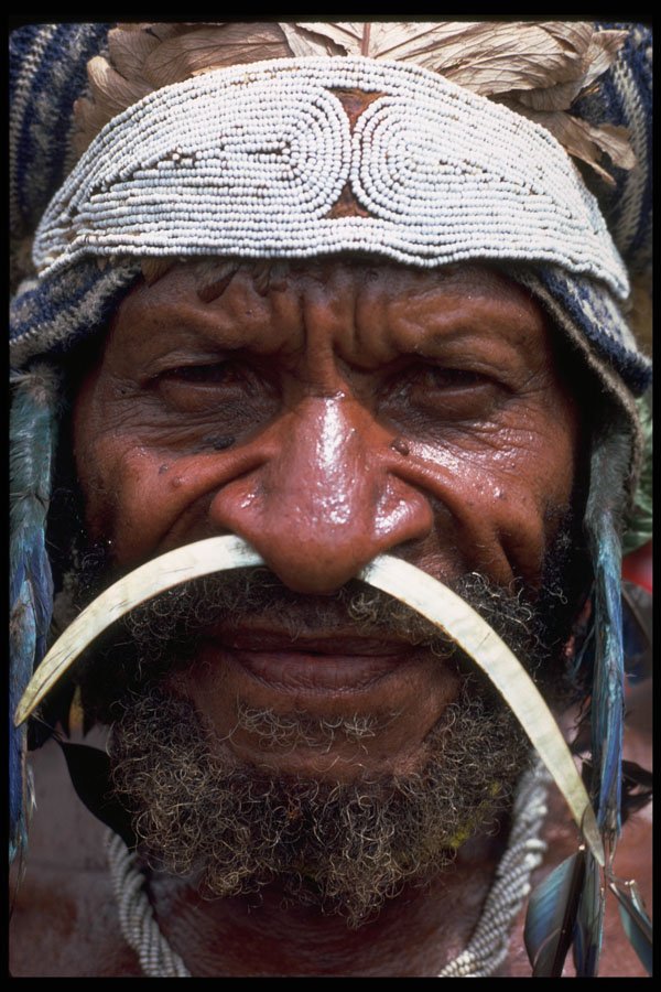 381055 Mt. Hagen Local Man, New Guinea A4 Photo Print