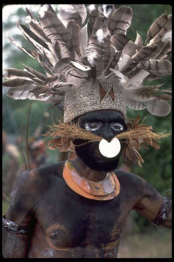 381064 Minj Sing sing Man With Kina shell Neck Ware, New Guinea A4 Photo Print