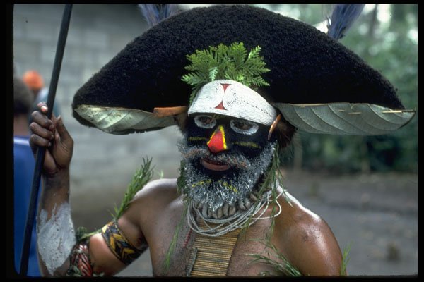 381070 Highlands Wig Man, New Guinea A4 Photo Print