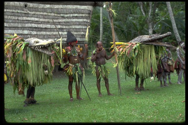 381074 Lower Sepik Kambrinde Crocodile Dance Ritual, New Guinea A4 Photo Print