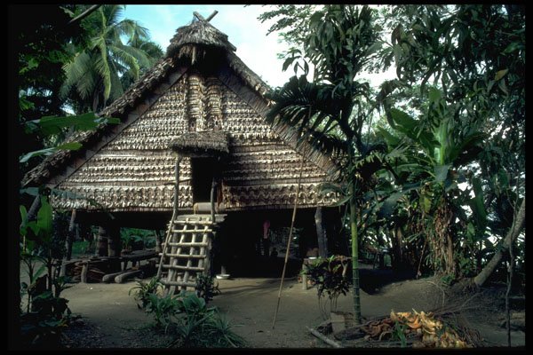 381075 Lower Sepik Kambaramba House, New Guinea A4 Photo Print