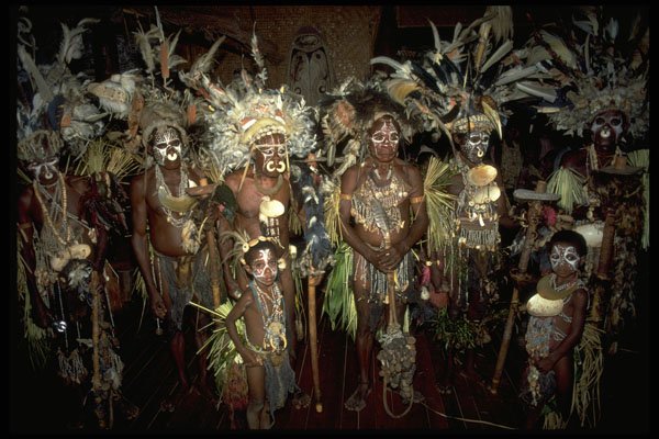 381077 Karawari Lodge Ceremonial Dancers, New Guinea A4 Photo Print