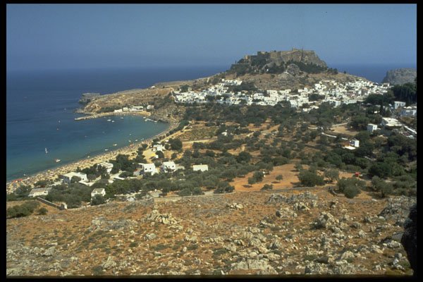 383056 Lindos, Rhodes, Greece A4 Photo Print