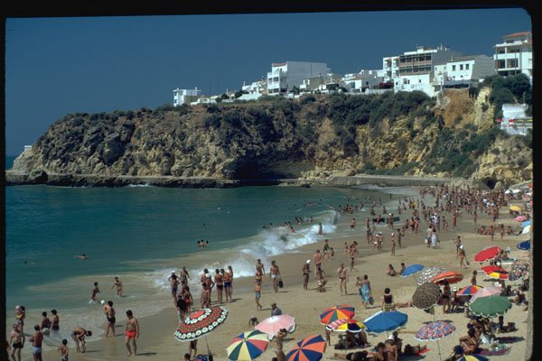 384010 Beach At Albuleria, Portugal A4 Photo Print