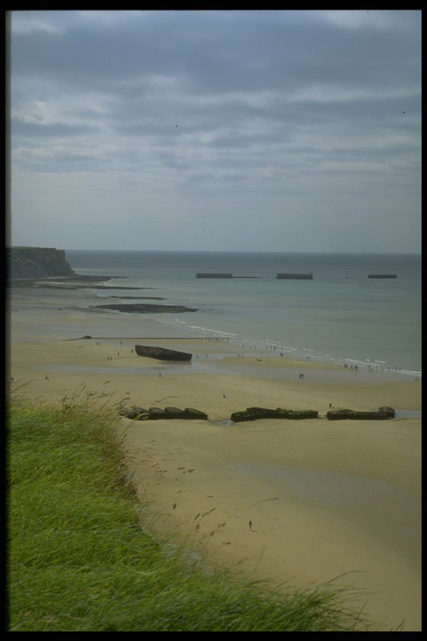 384030 Arromanche And Vestiges Of Mulberry Harbor A4 Photo Print