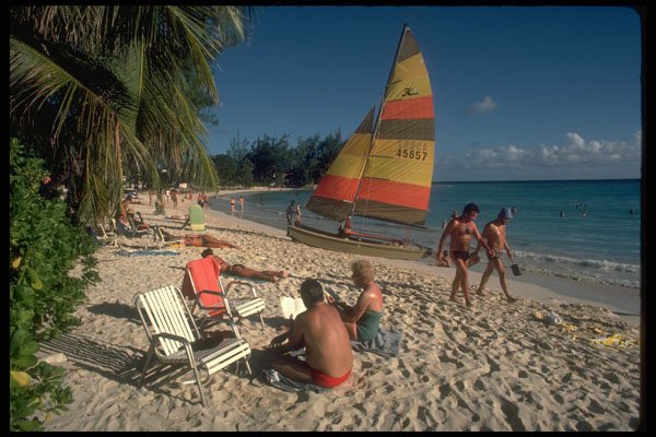 384047 Christ Church Beach, Barbados A4 Photo Print