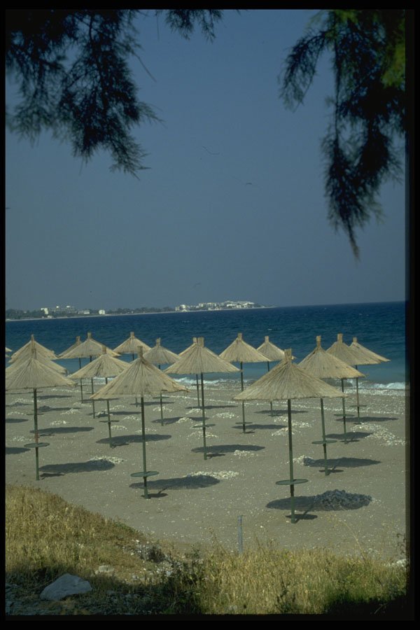 384077 Ixia Beach, Rhodes, Greece A4 Photo Print