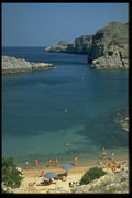 384083 St. Paul's Bay, Lindos, Rhodes, Greece A4 Photo Print