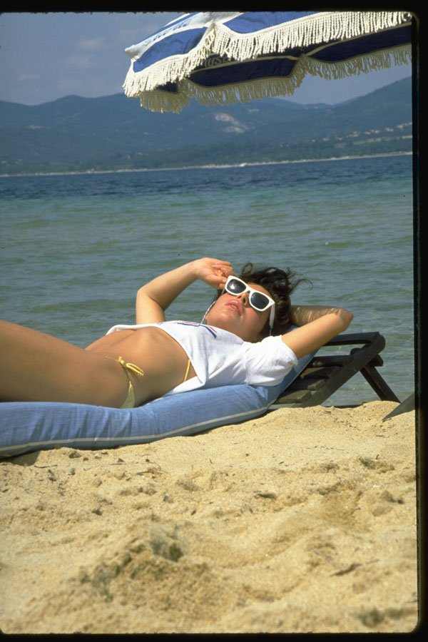 384085 Woman Sunbathing, St. Tropez A4 Photo Print
