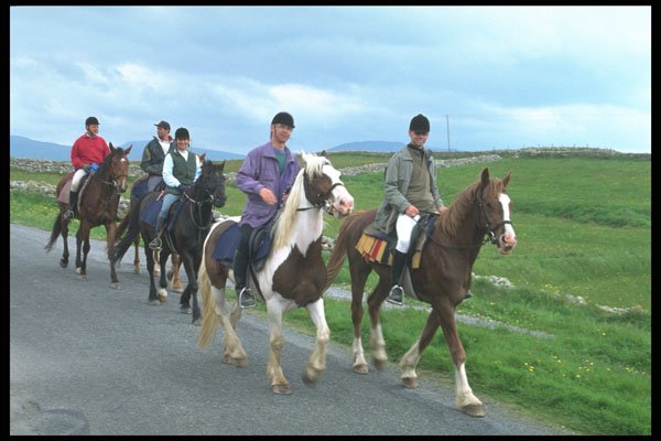 385085 Horseback Riders, Donegal Bay A4 Photo Print
