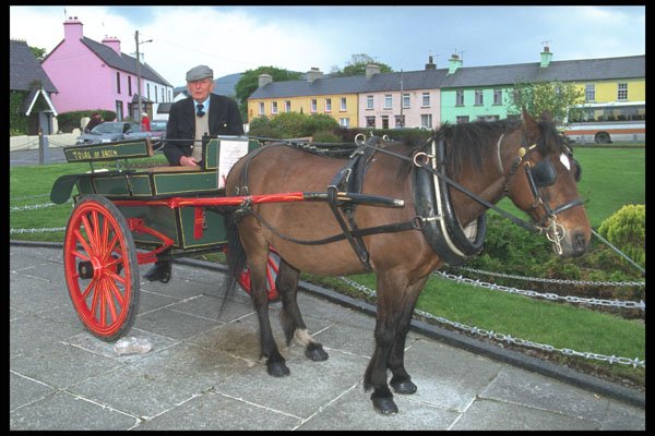 385090 Pony And Jaunting Cart, Sneem A4 Photo Print