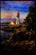 387013 Sheringham Lighthouse, Vancouver Island, British Columbia A4 Limited Edition Watercolour Print