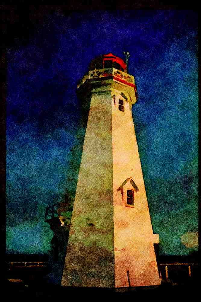 387015 Lighthouse, East Point, Prince Edward Island A4 Limited Edition Watercolour Print
