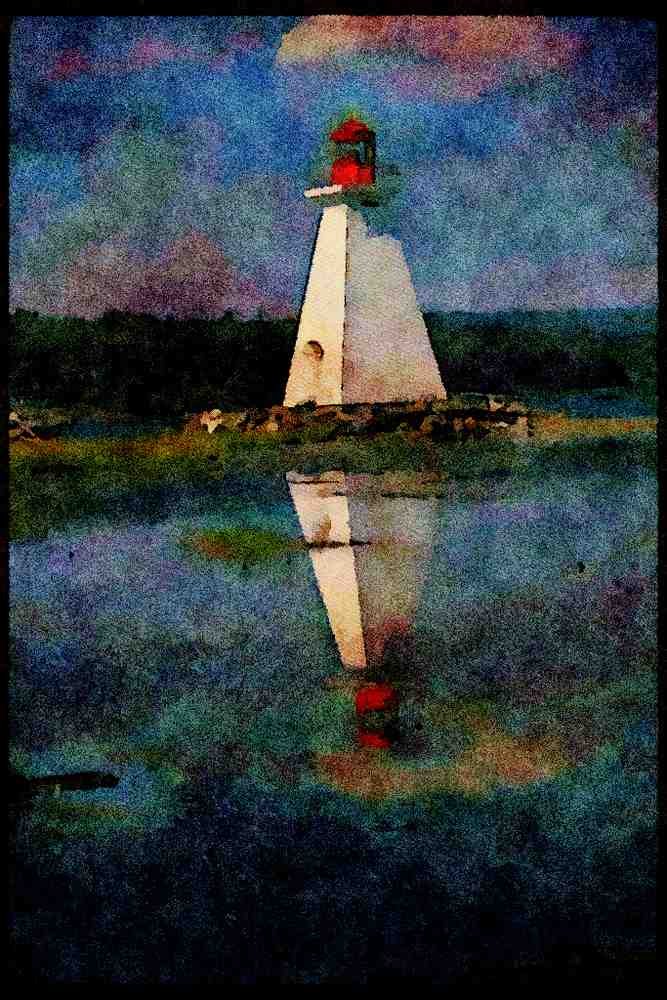 387019 Baddeck Lighthouse, Cape Breton, Nova Scotia A4 Limited Edition Watercolour Print