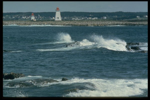 387031 Louisbourg Harbor Light, Nova Scotia A4 Photo Print