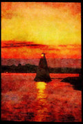 387042 Sunset Over Charlottetown, Prince Edward Island A4 Limited Edition Watercolour Print