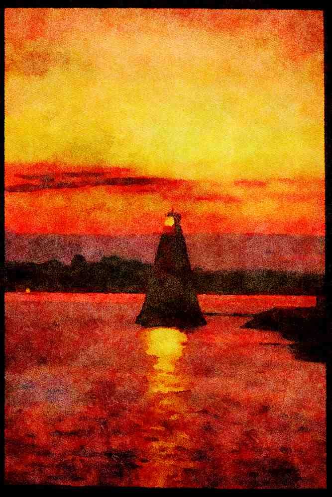 387042 Sunset Over Charlottetown, Prince Edward Island A4 Limited Edition Watercolour Print