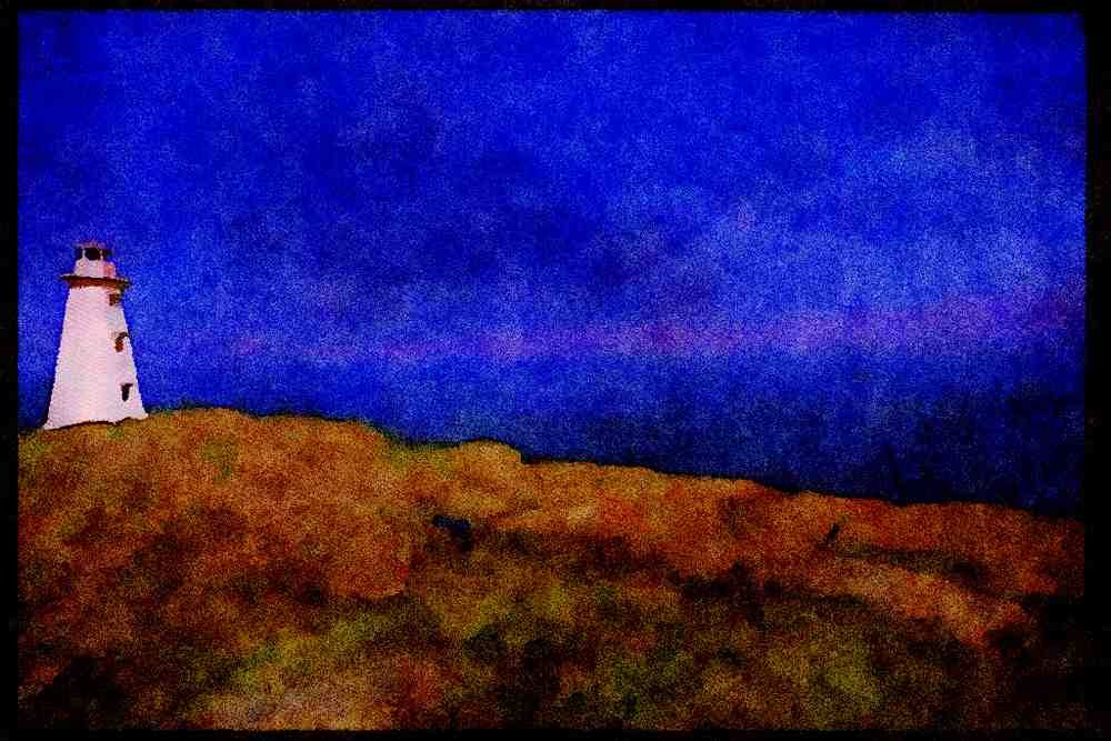 387048 Lighthouse Landscape, Newfoundland A4 Limited Edition Watercolour Print