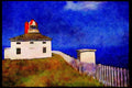 387049 Picket Fence Lighthouse, Newfoundland A4 Limited Edition Watercolour Print