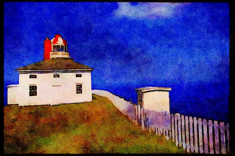 387049 Picket Fence Lighthouse, Newfoundland A4 Limited Edition Watercolour Print