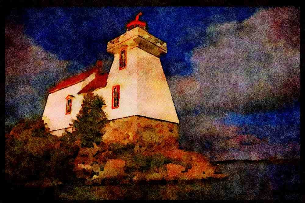 387056 Lighthouse, Georgian Bay, Ontario A4 Limited Edition Watercolour Print