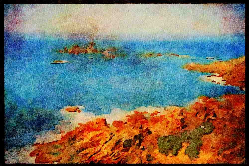 387058 Corbier Lighthouse, Jersey, The Channel Islands A4 Limited Edition Watercolour Print