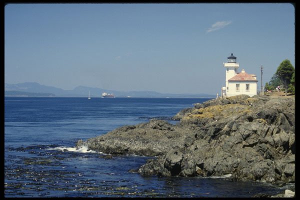 387059 Lime Kiln Lighthouse, San Juan Island, Washington A4 Photo Print