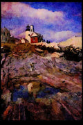 387068 Reflecting Pool, Pemaquid, South Bristol, Maine A4 Limited Edition Watercolour Print