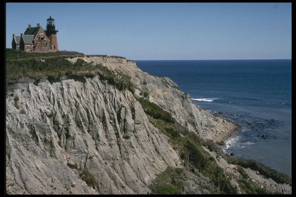 387069 Eroding Cliffs, Block Island, Rhode Island A4 Photo Print
