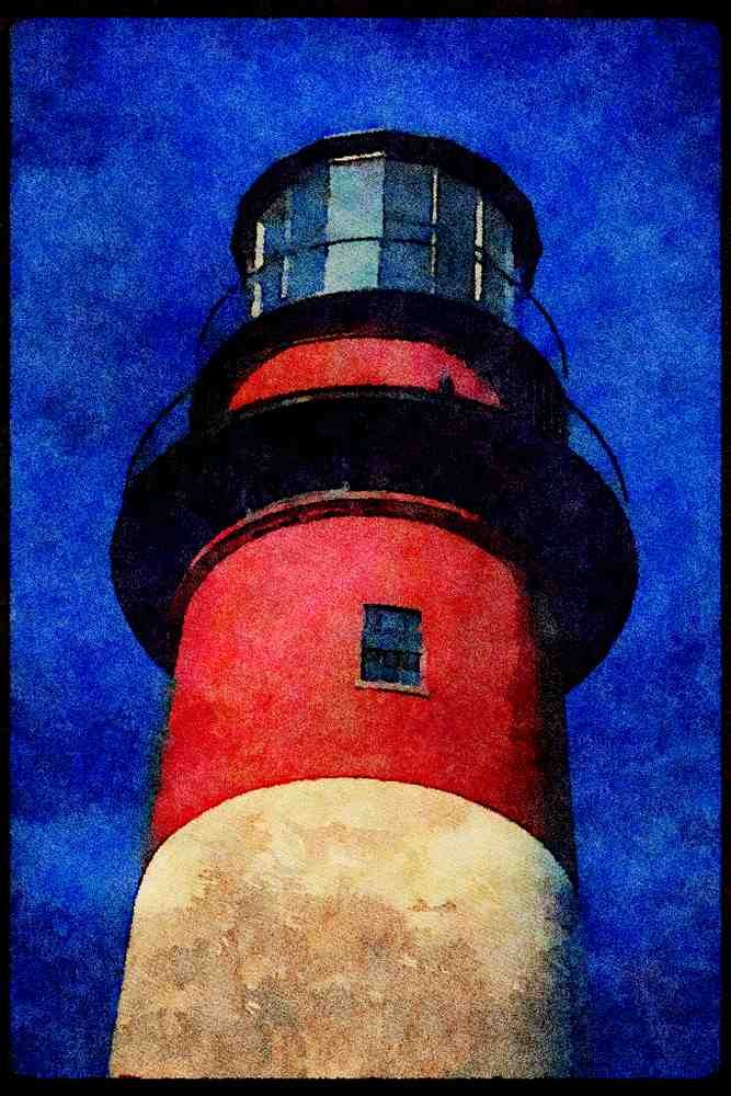 387074 Keepers Work Up High, Chincoteague, Assateague Island A4 Limited Edition Watercolour Print