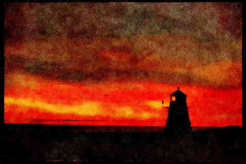 387099 Sunset Silhouette, Prince Edward Island A4 Limited Edition Watercolour Print