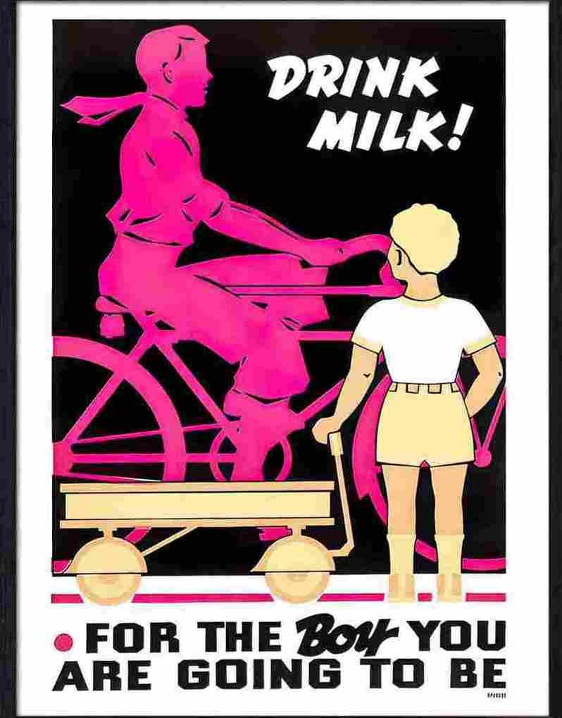 39 drink milk public health poster Advert A4 Photo Print