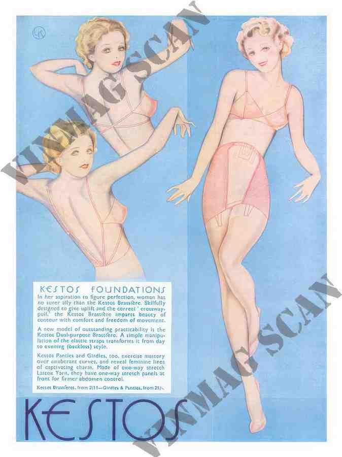 391kestos lingerie art deco advert 1930s 2 Vintage Advert A4 Photo Print