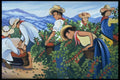 395020 Painted Mural Of Coffee Pickers A4 Photo Print