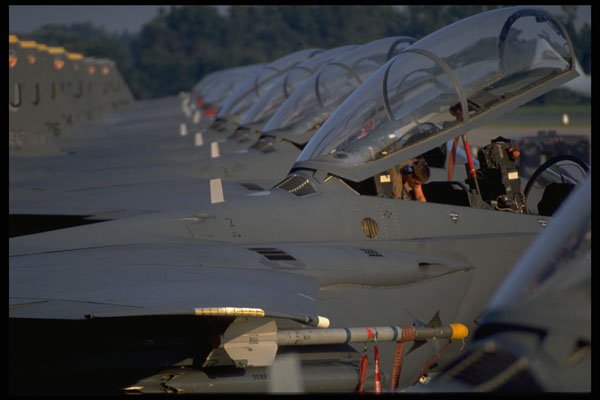 396037 F 15E Strike Eagle, Parked On The Ramp A4 Photo Print