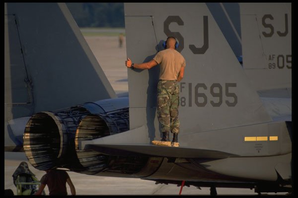 396057 F 15E Strike Eagle, Parked On The Ramp A4 Photo Print