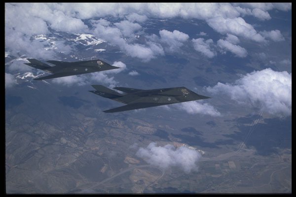 396098 F 117A Stealth Fighters A4 Photo Print