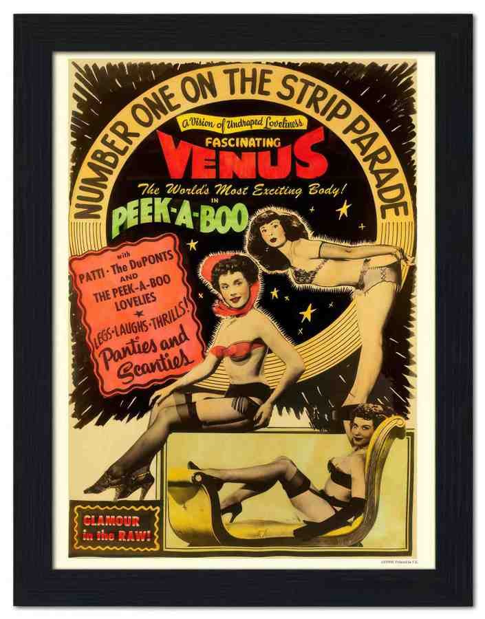 399E venus peek a boo striptease 2 Vintage Advert A4 Photo Print