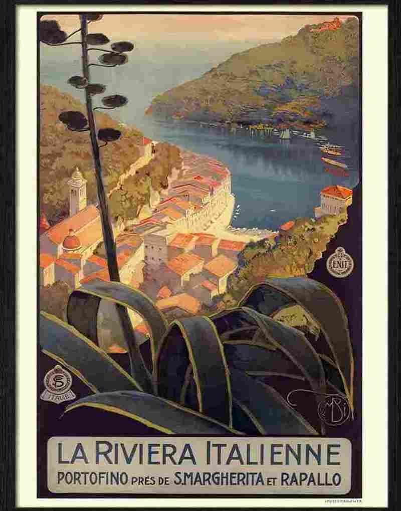 3H la riviera italienne italy bergoni 1920s Advert A4 Photo Print