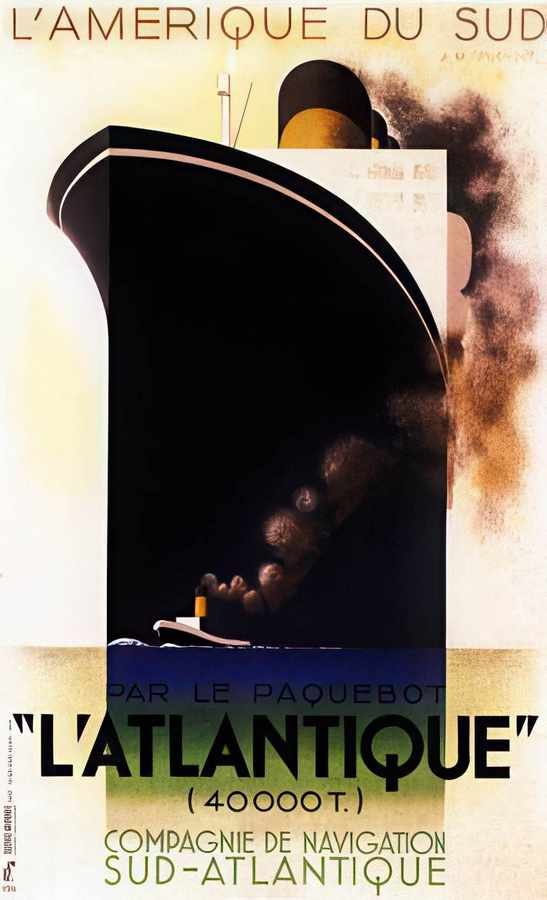 4 L'Atlantique Vintage Advert A4 Photo Print