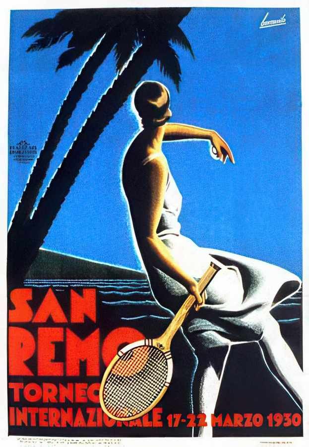 4 San Remo Tennis Vintage Advert A4 Photo Print