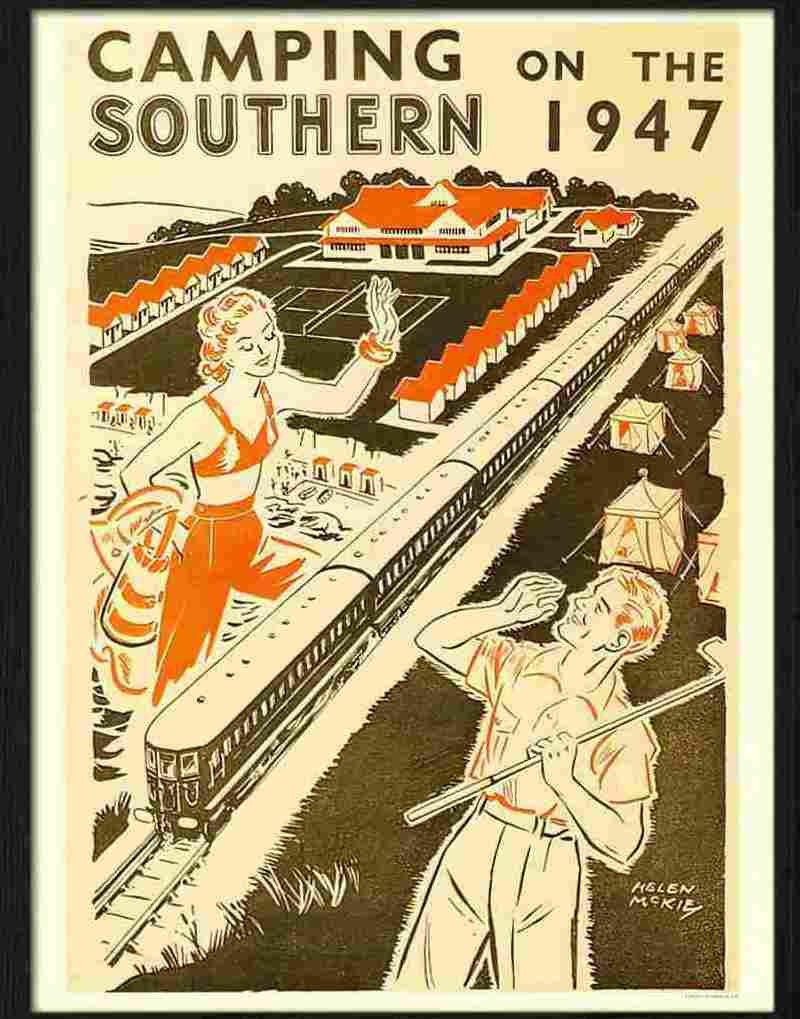 4 camping on the southern 1947 Advert A4 Photo Print