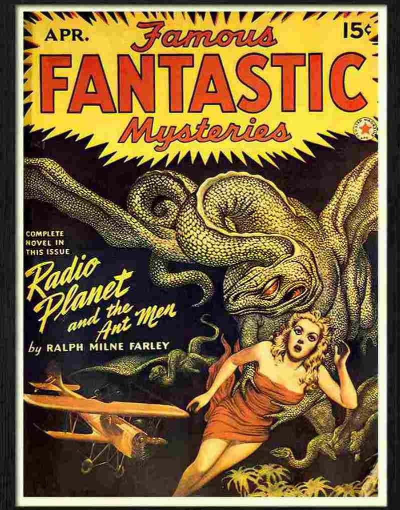 4 famous fantastic mysteries pulp magazine cover virgil finlay 194 Advert A4 Photo Print