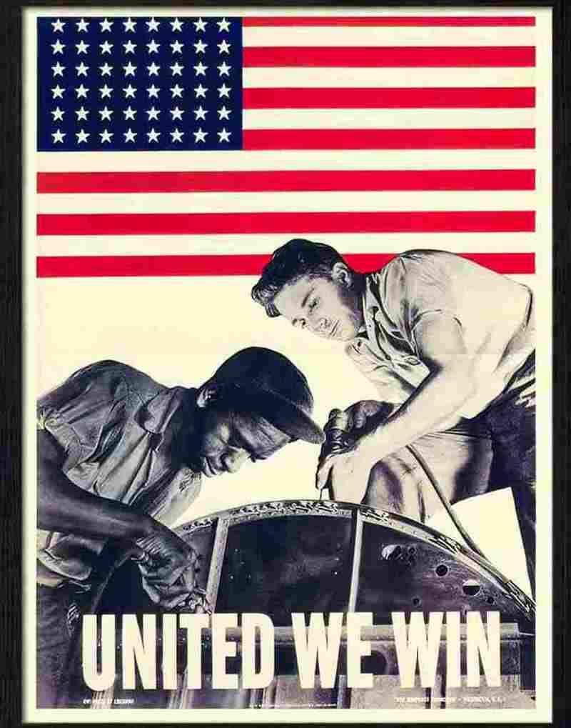 4 united we win war poster 1940s 2 Advert A4 Photo Print