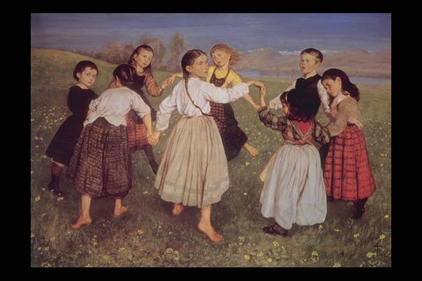 401013 Children's Round , Hans Thoma A4 Photo Print